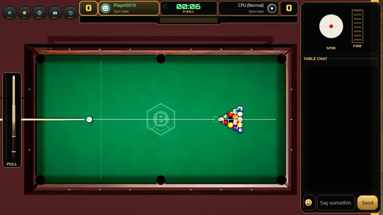 A match of 8-ball in Baize Club